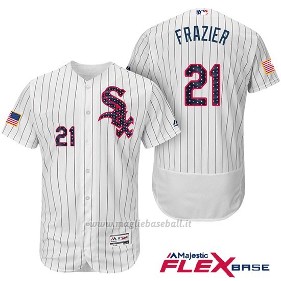 Maglia Baseball Uomo Chicago White Sox 2017 Estrellas Y Rayas 21 Todd Frazier Bianco Flex Base
